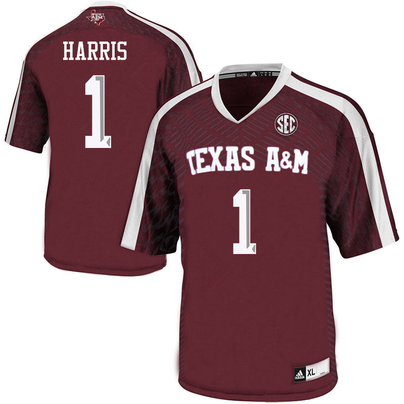 Men #1 DeVante Harris Texas A&M Aggies College Football Jerseys-Maroon - Click Image to Close